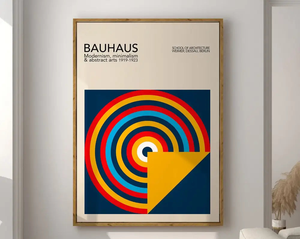 Geometric bauhaus canvas print – living room modern wall art