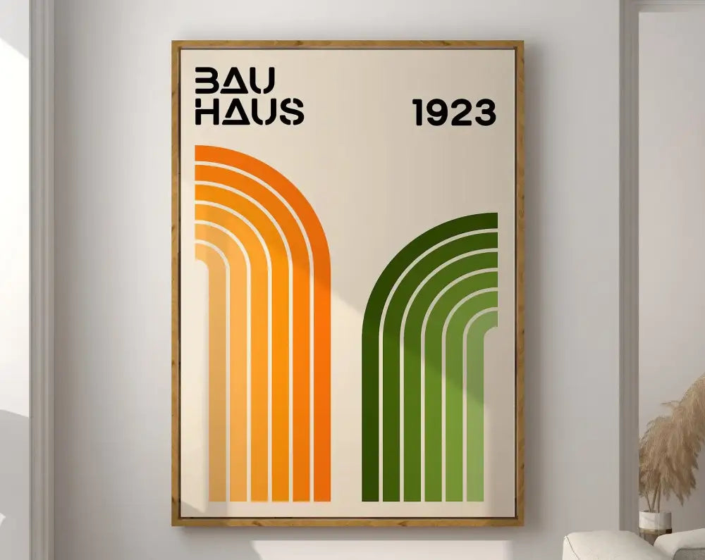 Geometric bauhaus canvas print – living room modern wall art