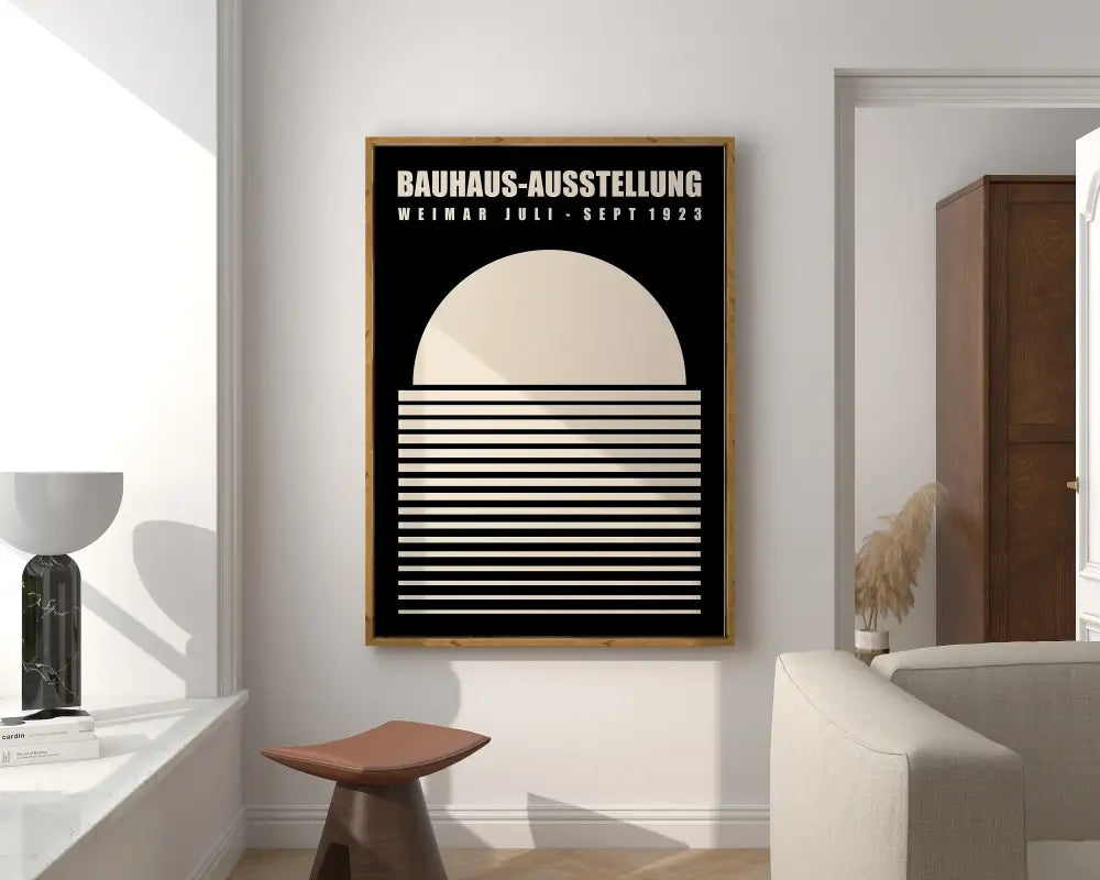Geometric bauhaus canvas teal & red living room wall art