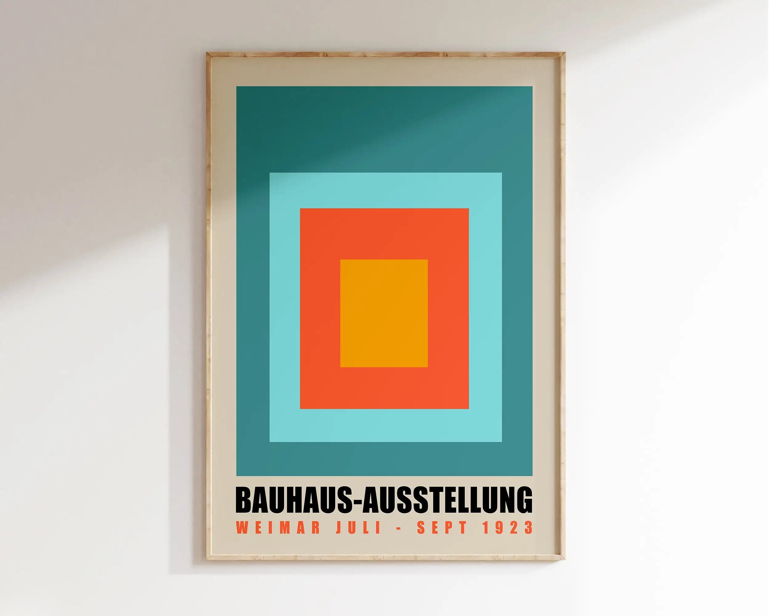 Pastel geometric bauhaus canvas wall art for living room