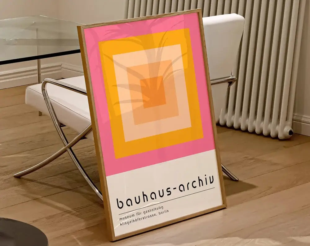 Bauhaus black & white geometric canvas wall art for living room