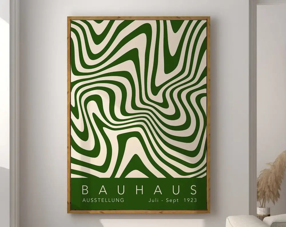 Bauhaus red and off-white geometric canvas poster living room art