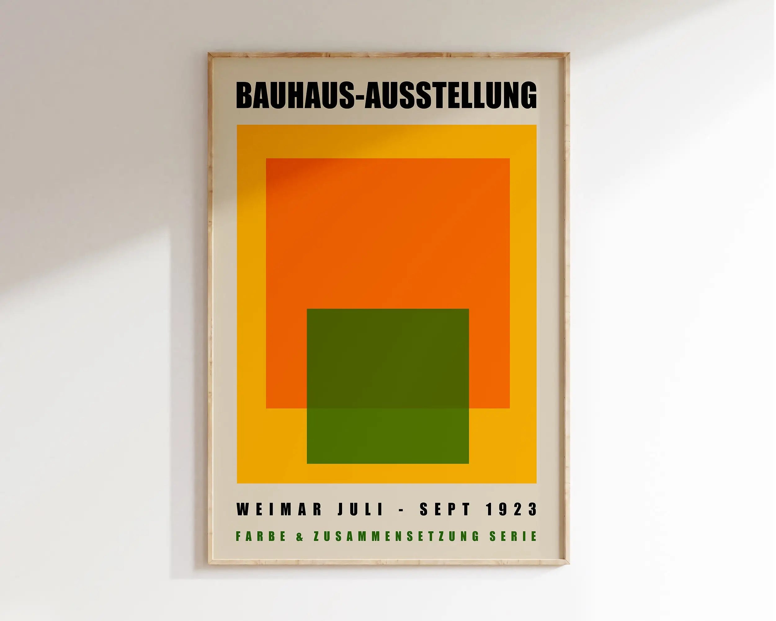 Geometric mid century bauhaus framed wall art living room decor