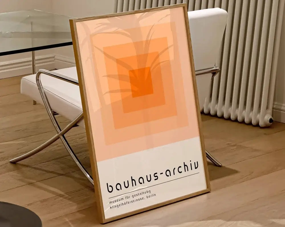 Geometric mid century bauhaus framed wall art living room decor