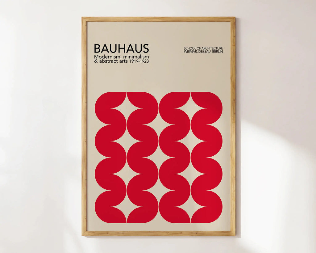 Bauhaus teal & light blue geometric canvas poster living room decor