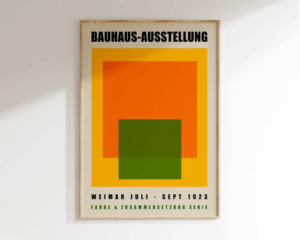 Bauhaus teal & light blue geometric canvas poster living room decor
