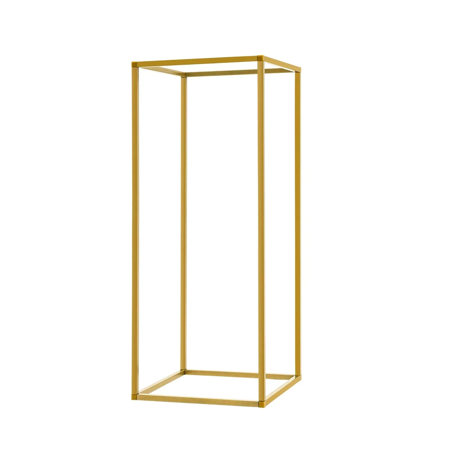 Gold metal wedding flower stand set with pink roses for dining room