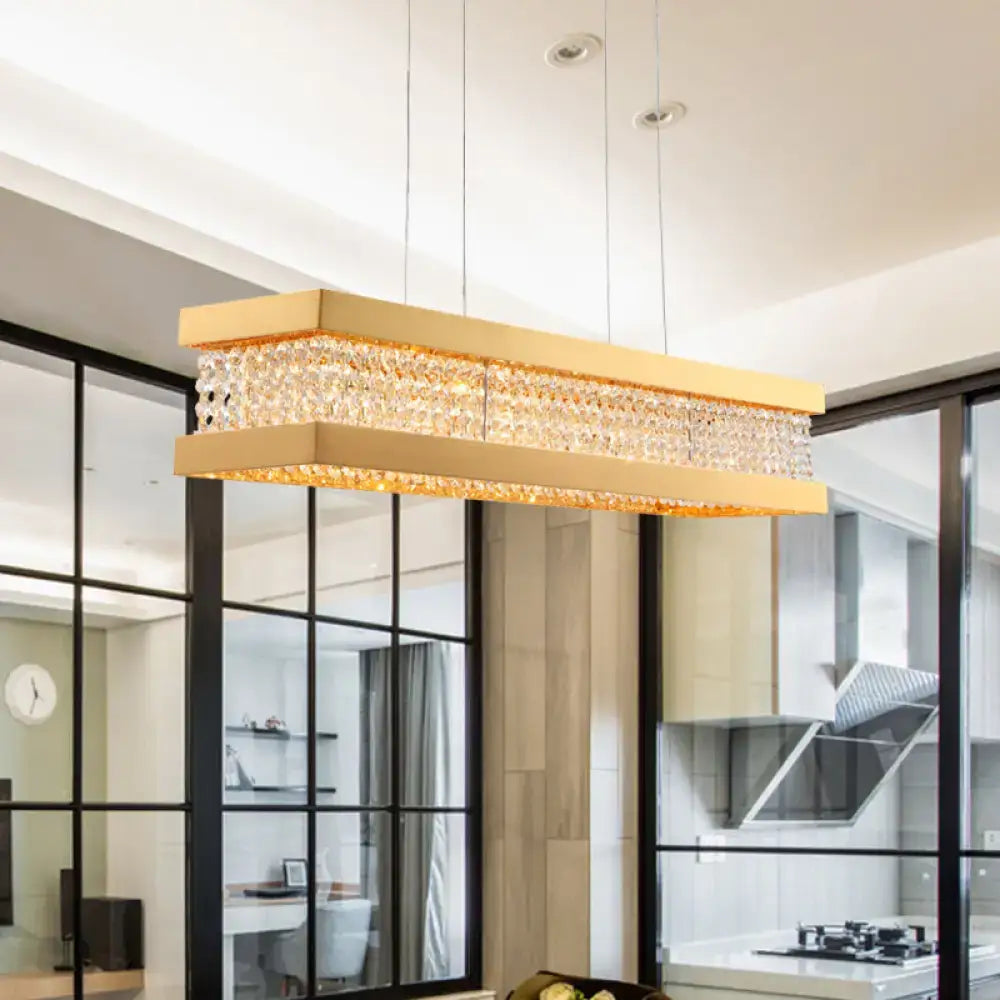 Contemporary gold crystal pendant light – dining room 110v-120v lamp