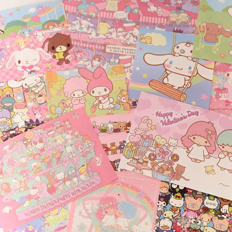 Kawaii hellokitty monthly poster white crown cake bedroom decor