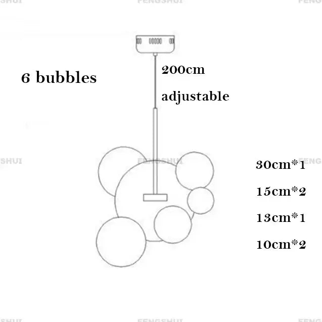 Modern minimalist bubble ball led chandelier dining room pendant light