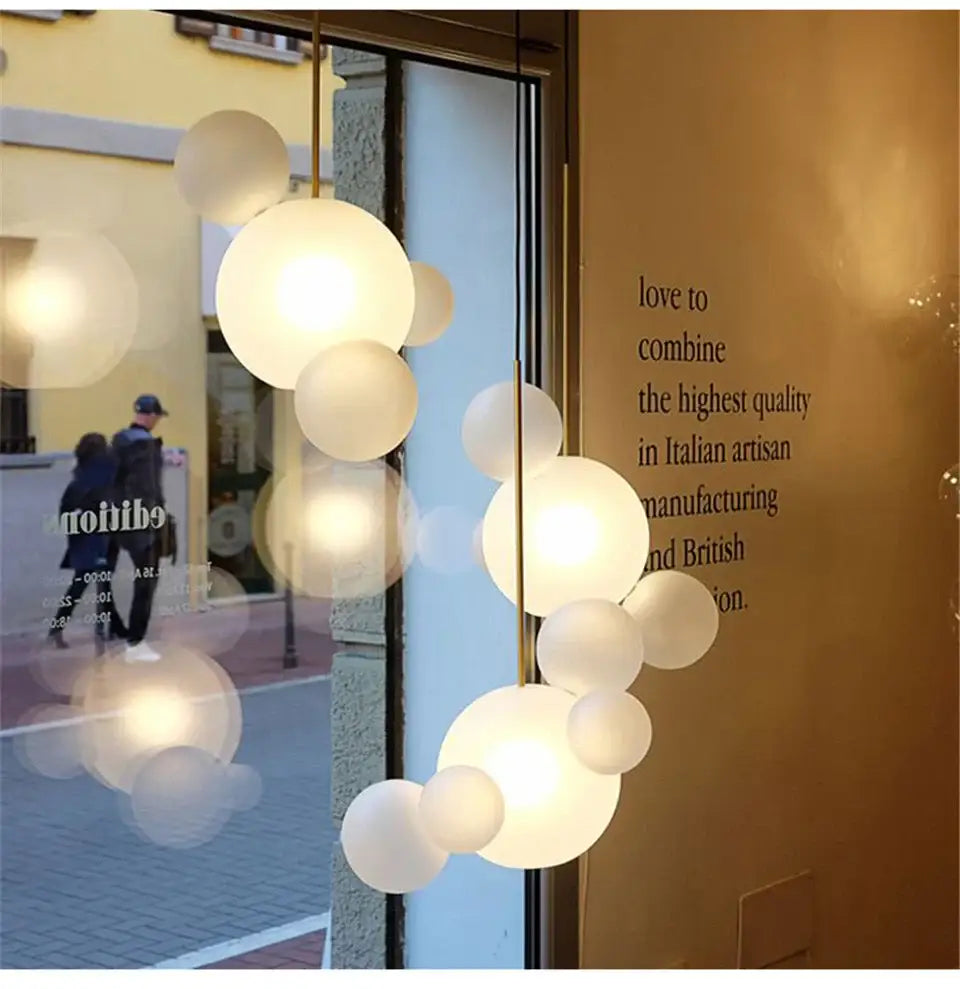 Modern minimalist bubble ball led chandelier dining room pendant light
