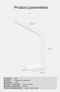 Modern white led foldable desk lamp bedroom touch dimmable light
