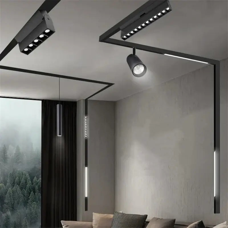 Modern black & white decorbites led magnetic track light living room