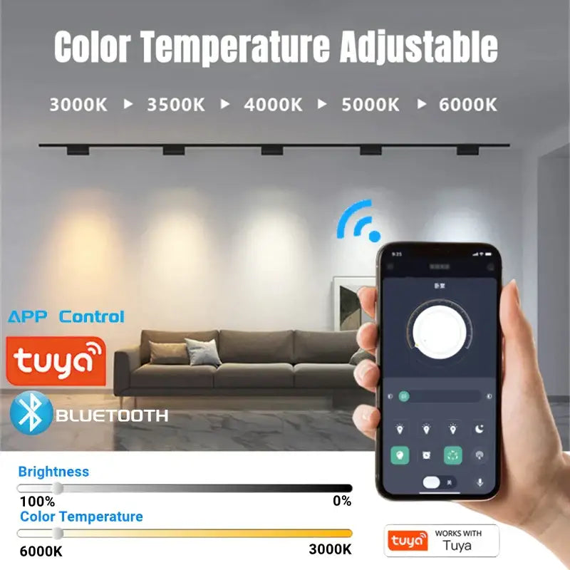 Modern black & white decorbites led magnetic track light living room