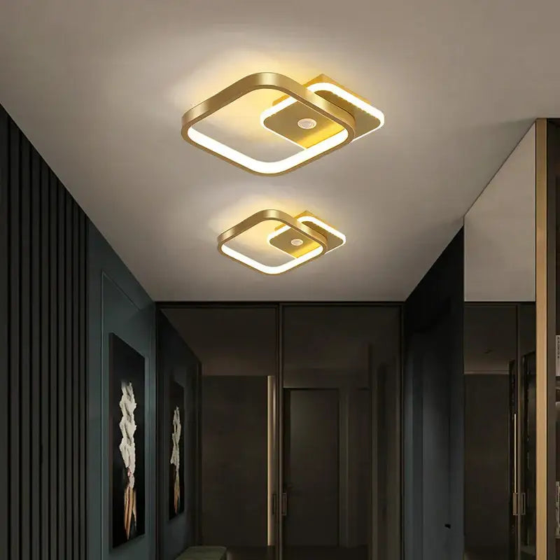 Modern black circular led motion sensor ceiling light for bedroom