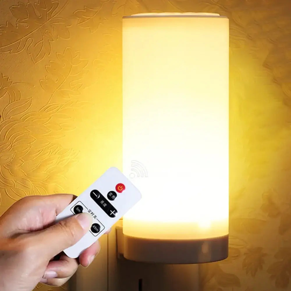Modern cylindrical yellow led night light bedroom wall lamp dimmable