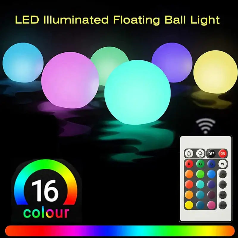 Remote control led pool ball light – outdoor floating pool decor