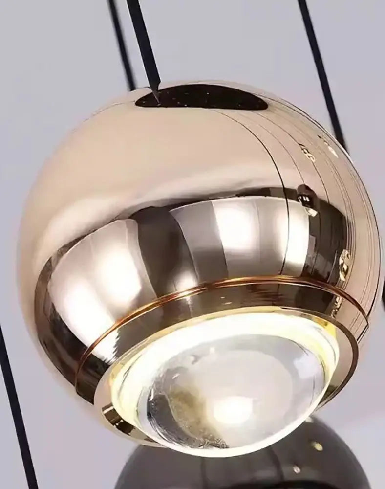 Modern black & gold globe chandelier dining room multiple heads size
