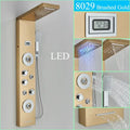Black led shower panel tower with rainhead for bathroom massage spa