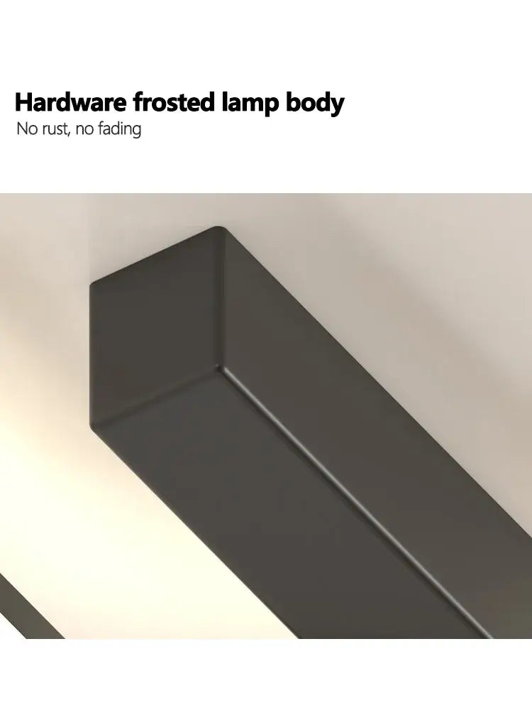 Modern black & white led strip ceiling lights corridor minimalist