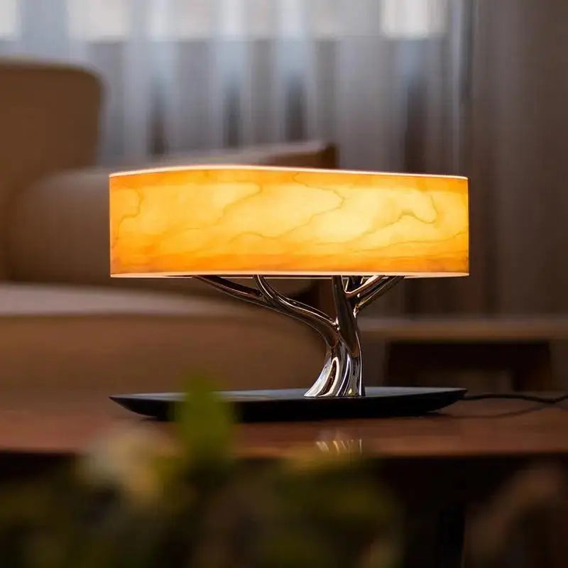 Modern amber tree life table lamp bedroom accent light