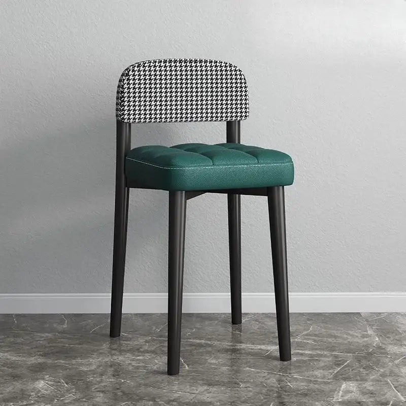 Modern low square stool bench for dining kitchen upholstered seat