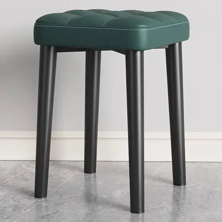 Modern low square stool bench for dining kitchen upholstered seat