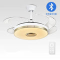 Modern white light ceiling fan with bluetooth speaker bedroom
