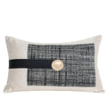 Cream luxe flannelette leather patchwork cushion cover living room