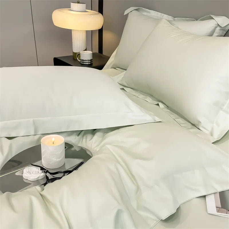 Luxurious taupe satin piece duvet cover set bedroom bedding