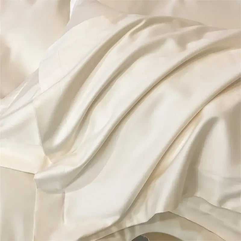 Luxurious taupe satin piece duvet cover set bedroom bedding