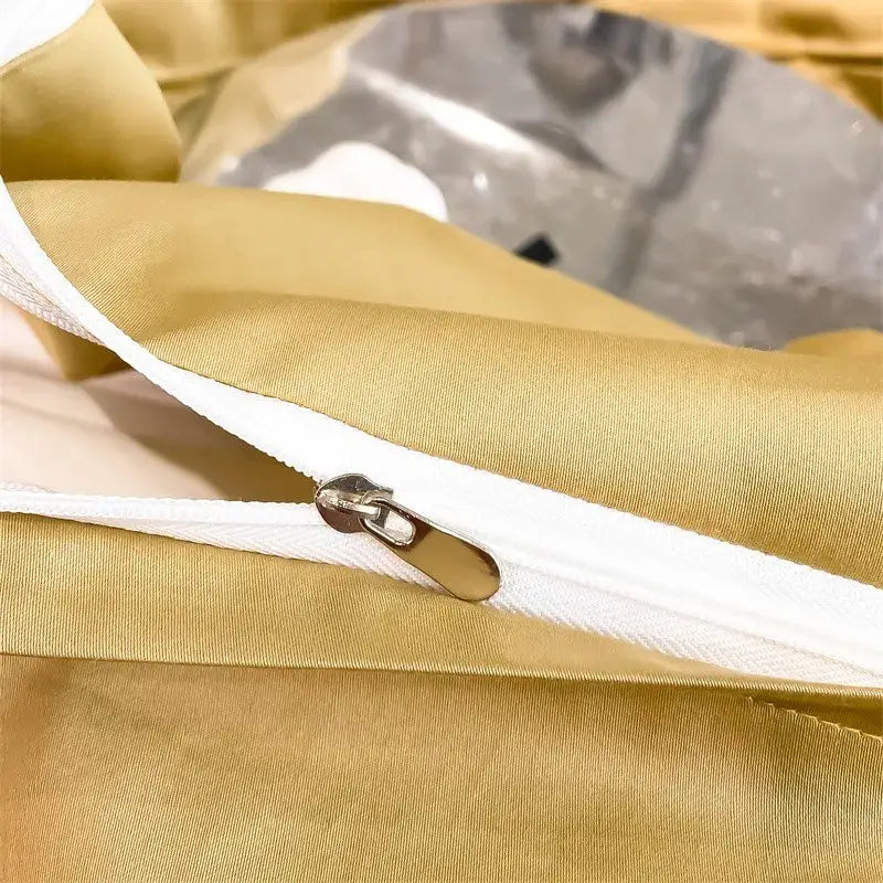 Luxurious silver gray satin duvet cover set bedroom bedding