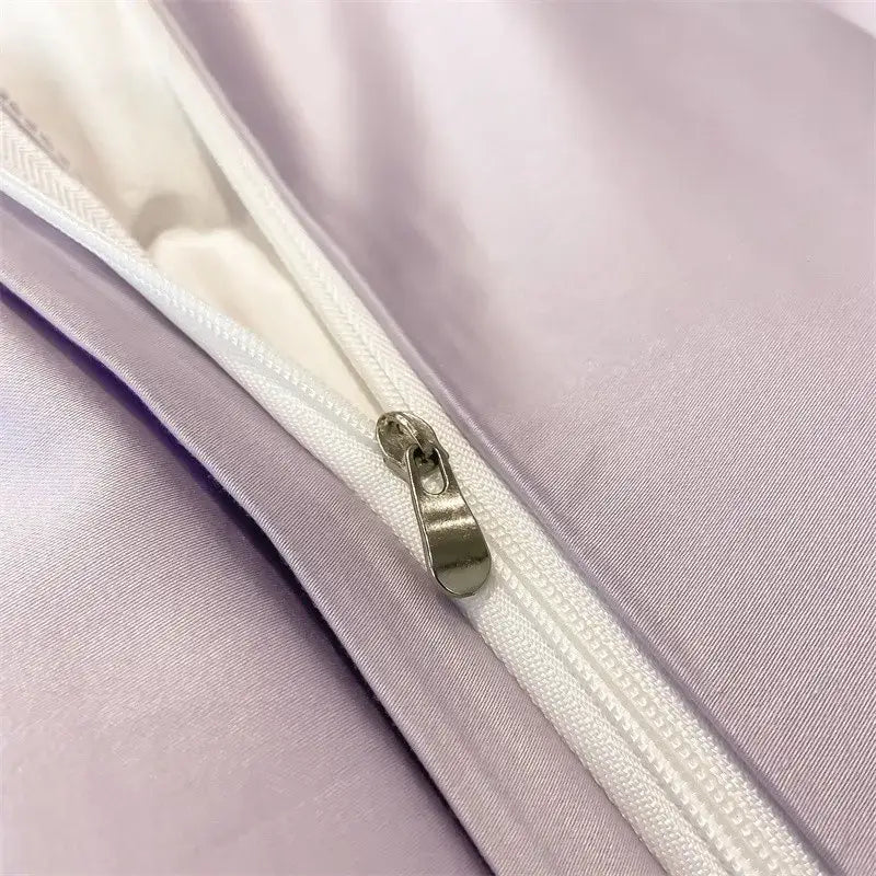 Luxurious taupe satin piece duvet cover set bedroom bedding