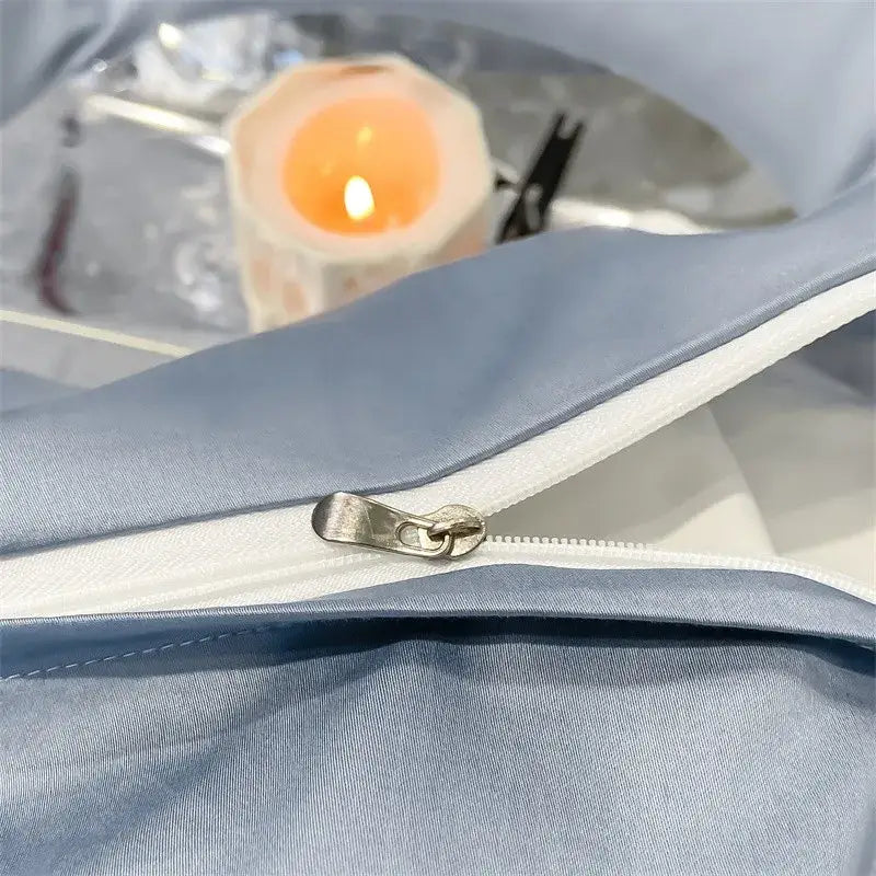 Slate blue egyptian cotton duvet cover set bedroom bedding