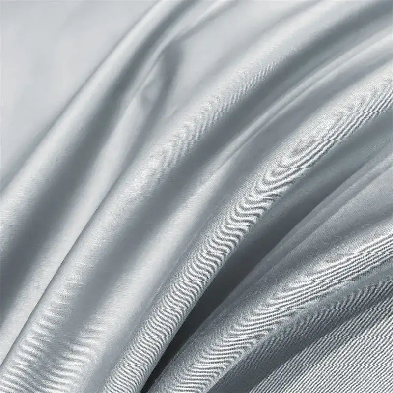 Luxurious light green satin duvet cover set bedroom bedding