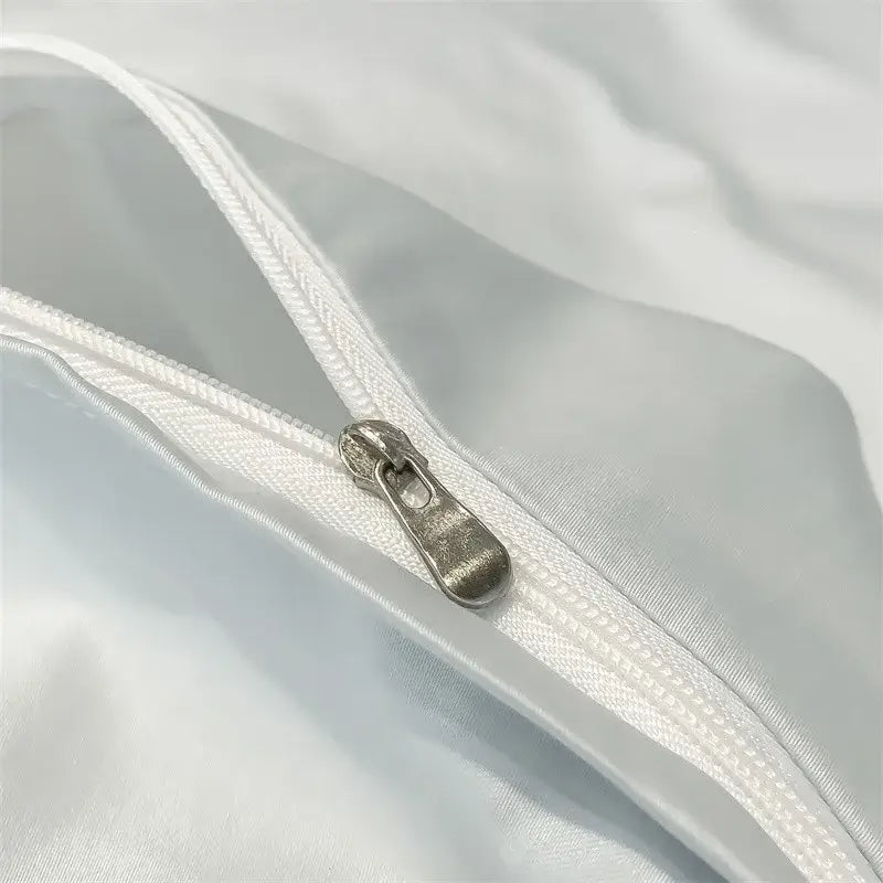 Luxurious beige satin egyptian cotton duvet cover bedroom set