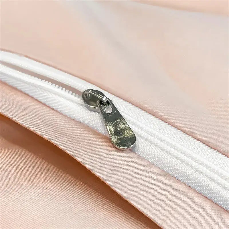 Luxurious white satin egyptian cotton duvet cover bedroom bedding set