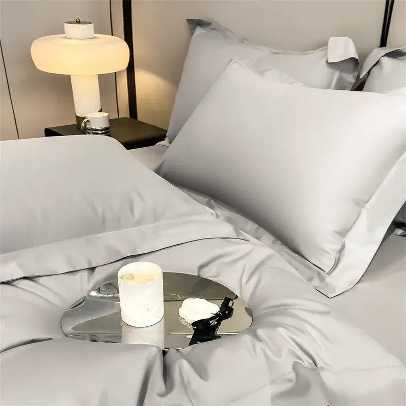 Slate blue egyptian cotton duvet cover set bedroom bedding