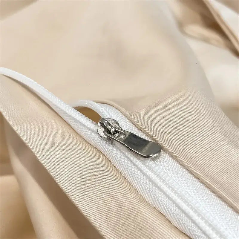 Luxurious light blue satin piece duvet cover set bedroom bedding