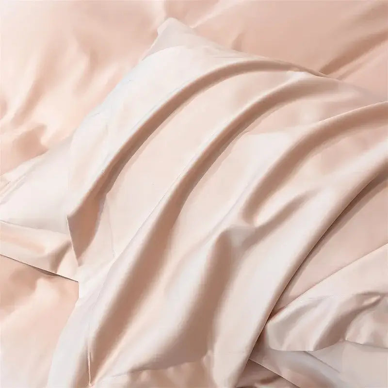Luxurious taupe satin piece duvet cover set bedroom bedding