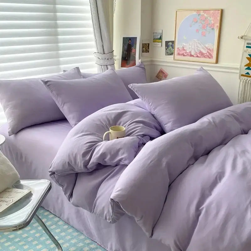 Luxurious white & dark gray duvet cover bedding set bedroom