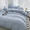 Luxurious gray cotton bedding set bedroom duvet and pillows