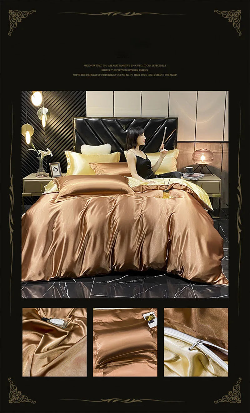 Luxurious burgundy mulberry silk bedding set for bedroom duvet cover