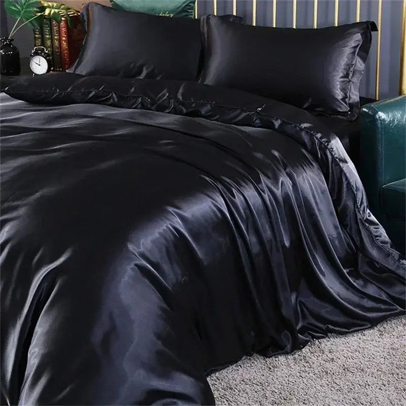 Luxurious purple mulberry silk bedding set bedroom duvet cover
