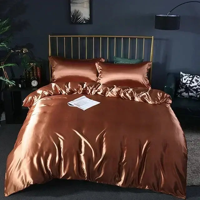 Luxurious purple mulberry silk bedding set bedroom duvet cover