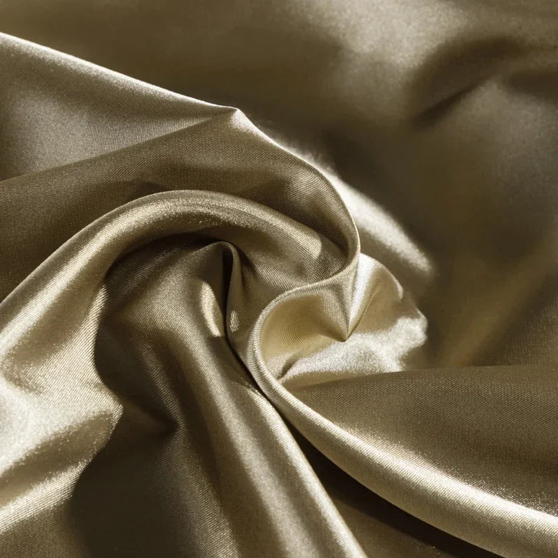 Luxurious silver satin duvet cover bedroom bedding set