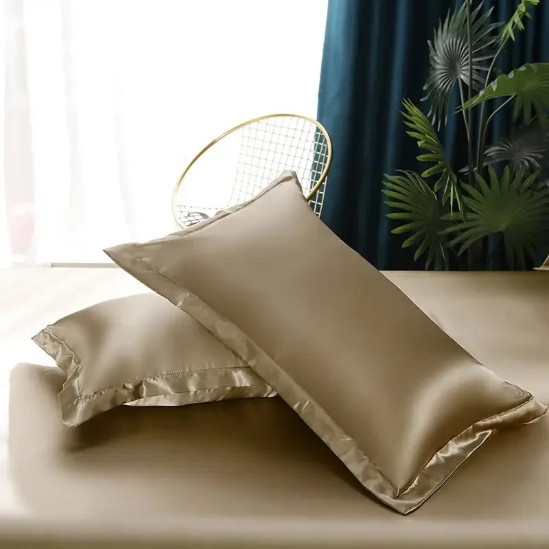 Luxurious white satin duvet cover bedding set bedroom silk finish