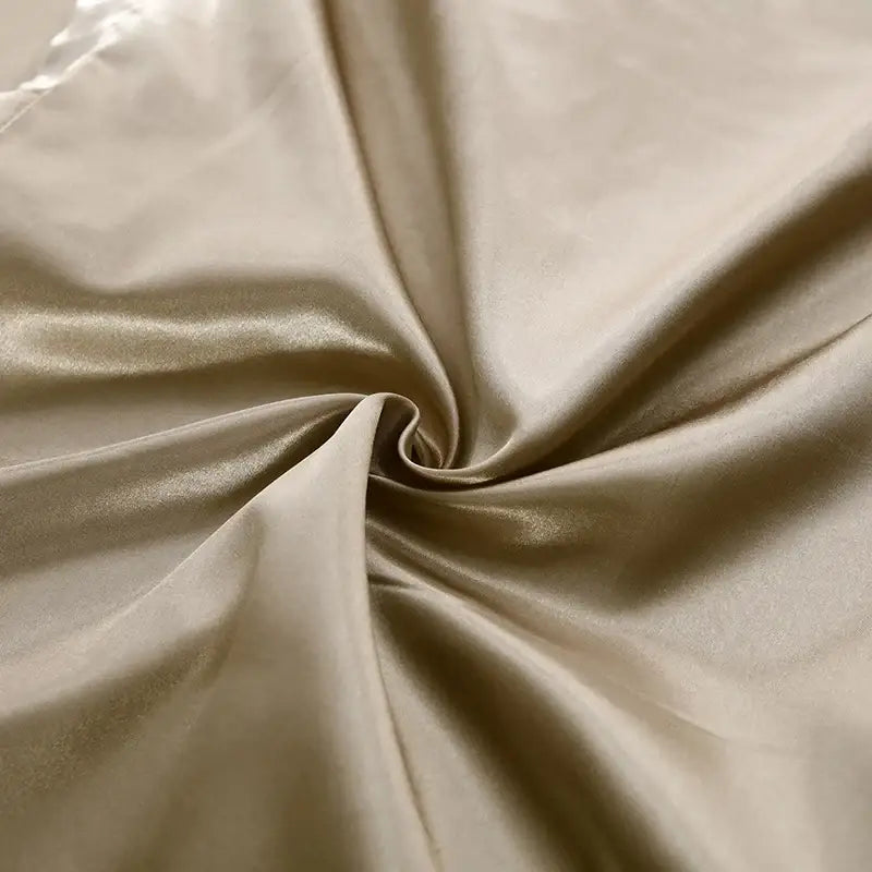 Luxurious white satin duvet cover set bedroom silk bedding