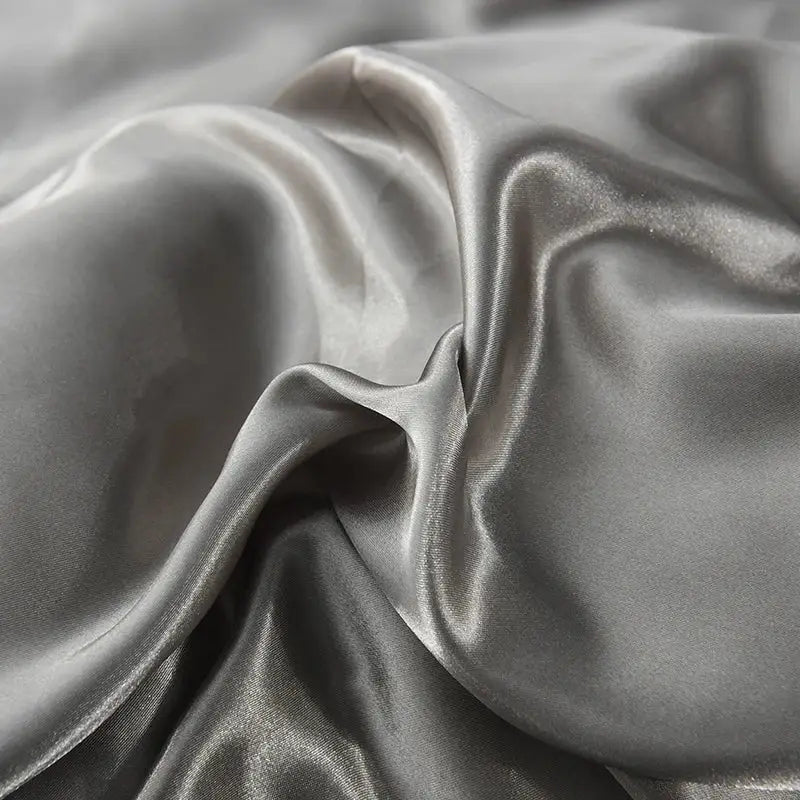 Luxurious navy satin silk bedding set bedroom decor