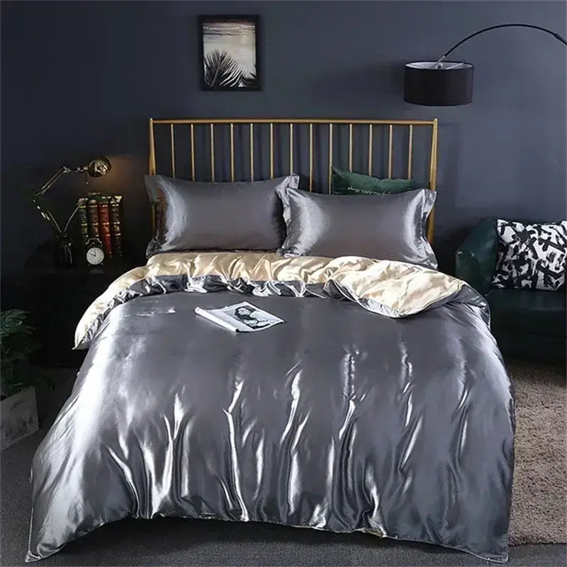 Luxurious dark green mulberry silk bedding set bedroom duvet cover